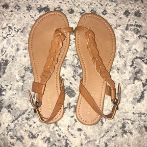 Braided tan sandals
